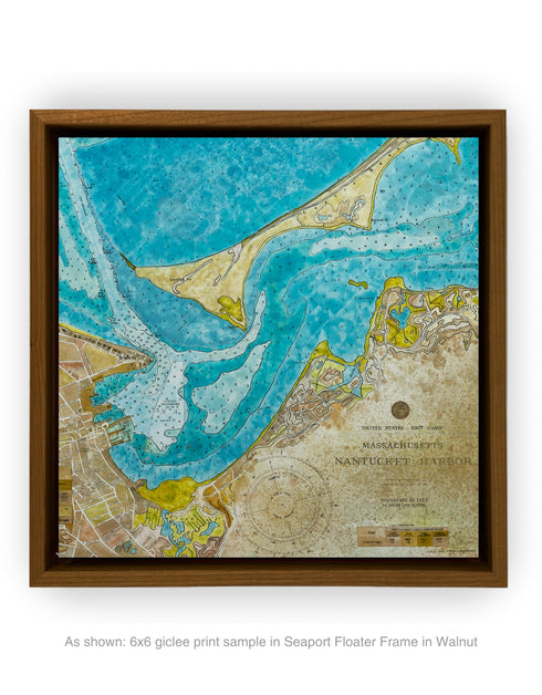 Nantucket Harbor Nautical Chart | Framed Giclee Print on Canvas